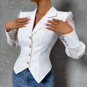 White Mesh Blazer